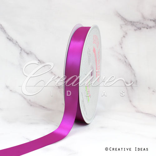 7/8" Single Face Satin Ribbon - 100 Yards (Fuchsia)