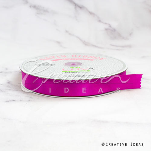 7/8" Single Face Satin Ribbon - 100 Yards (Fuchsia)