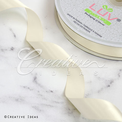 7/8" Single Face Satin Ribbon - 100 Yards (Ivory)
