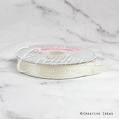 7/8" Single Face Satin Ribbon - 100 Yards (Ivory)