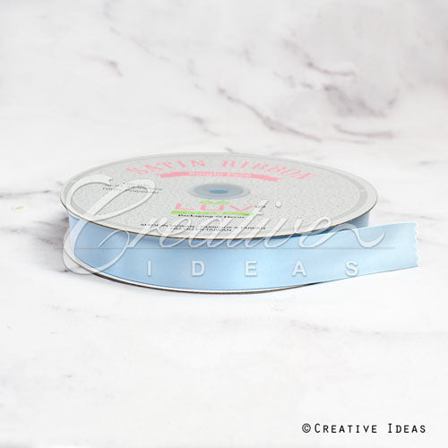 7/8" Single Face Satin Ribbon - 100 Yards (Light Blue)