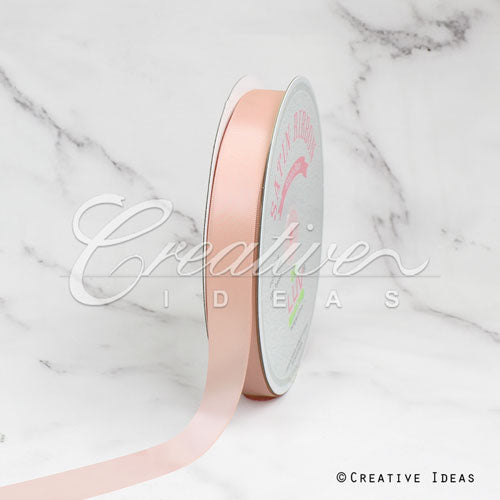 7/8" Single Face Satin Ribbon - 100 Yards (Light Peach)