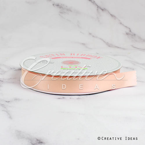 7/8" Single Face Satin Ribbon - 100 Yards (Light Peach)