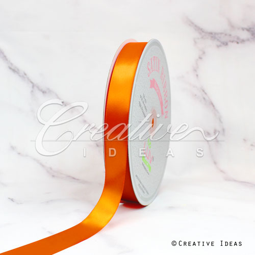 7/8" Single Face Satin Ribbon - 100 Yards (Orange)