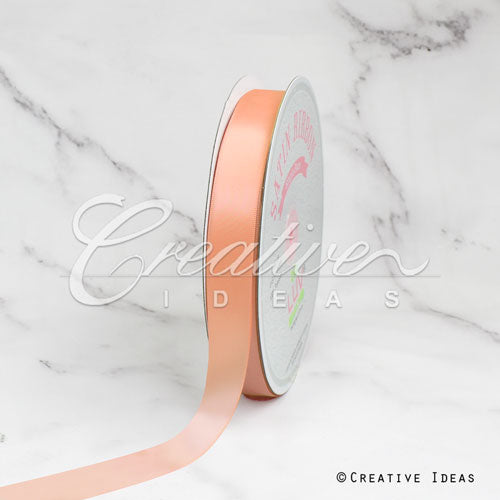 7/8" Single Face Satin Ribbon - 100 Yards (Peach)