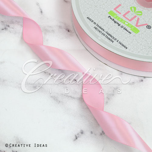 7/8" Single Face Satin Ribbon - 100 Yards (Pink)