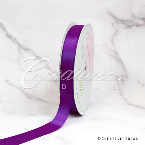 7/8" Single Face Satin Ribbon - 100 Yards (Plum)