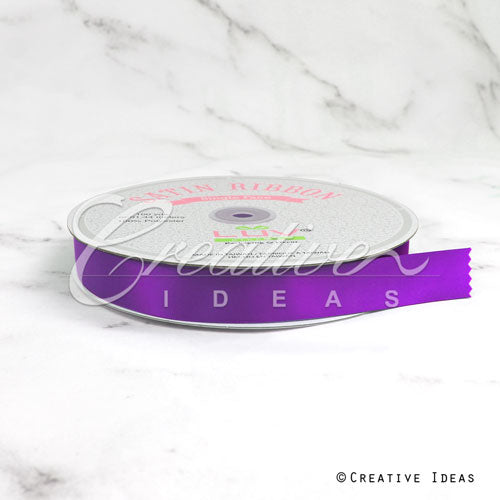 7/8" Single Face Satin Ribbon - 100 Yards (Plum)