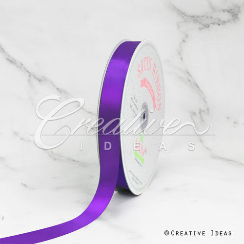 7/8" Single Face Satin Ribbon - 100 Yards (Purple)