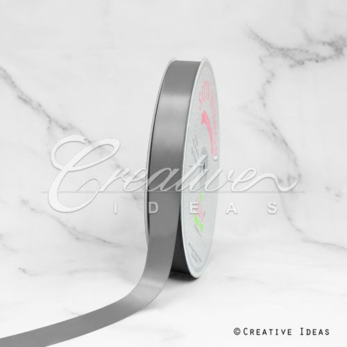 7/8" Single Face Satin Ribbon - 100 Yards (Silver)