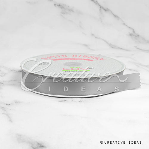 7/8" Single Face Satin Ribbon - 100 Yards (Silver)