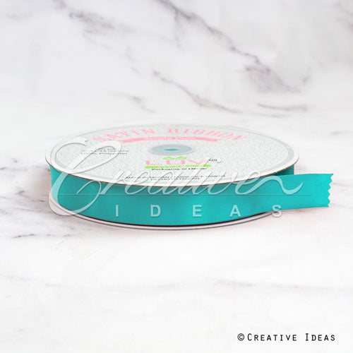 7/8" Single Face Satin Ribbon - 100 Yards (Tropic Blue)