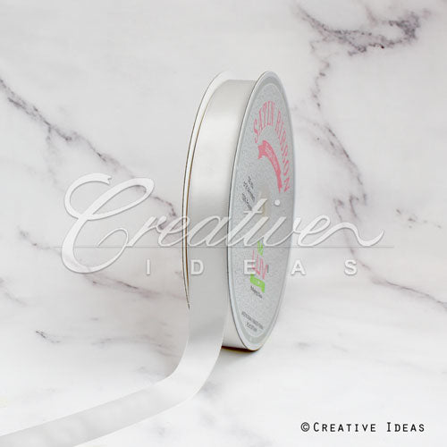 7/8" Single Face Satin Ribbon - 100 Yards (White)