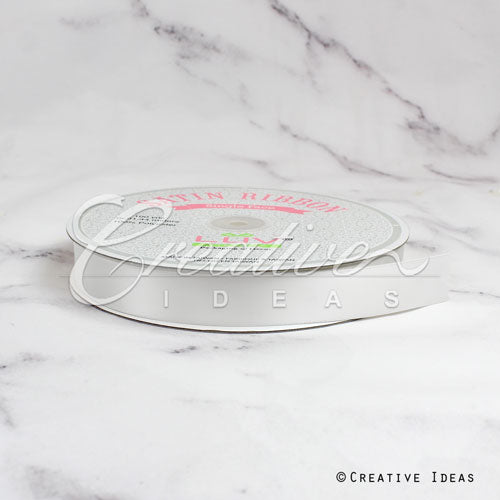 7/8" Single Face Satin Ribbon - 100 Yards (White)