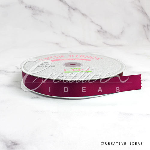 7/8" Single Face Satin Ribbon - 100 Yards (Wine)