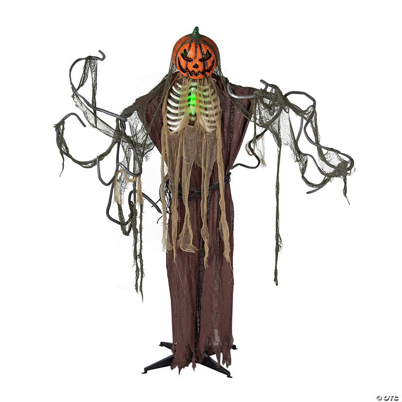 7 Ft. 2 1/2" Light-Up Jack-O’-Lantern Man Animated Prop Standing Halloween Decoration