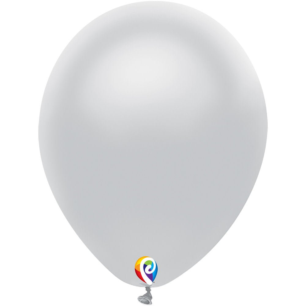 7 Inch Metallic Silver Latex Balloons