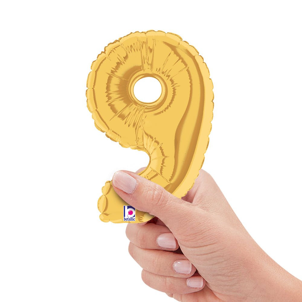Gold Number 9 Foil Balloon