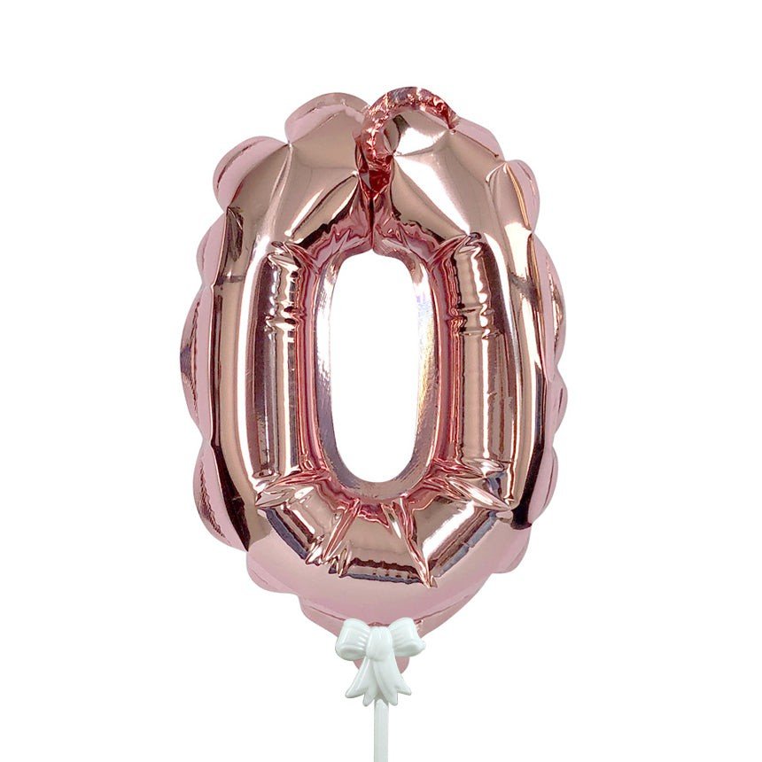 Foil Number 0 Balloon - Rose Gold