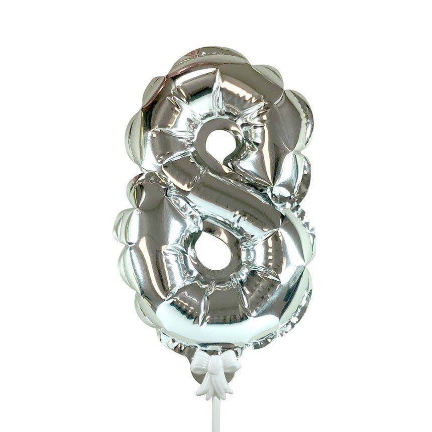 Number 8 Silver Foil Balloon