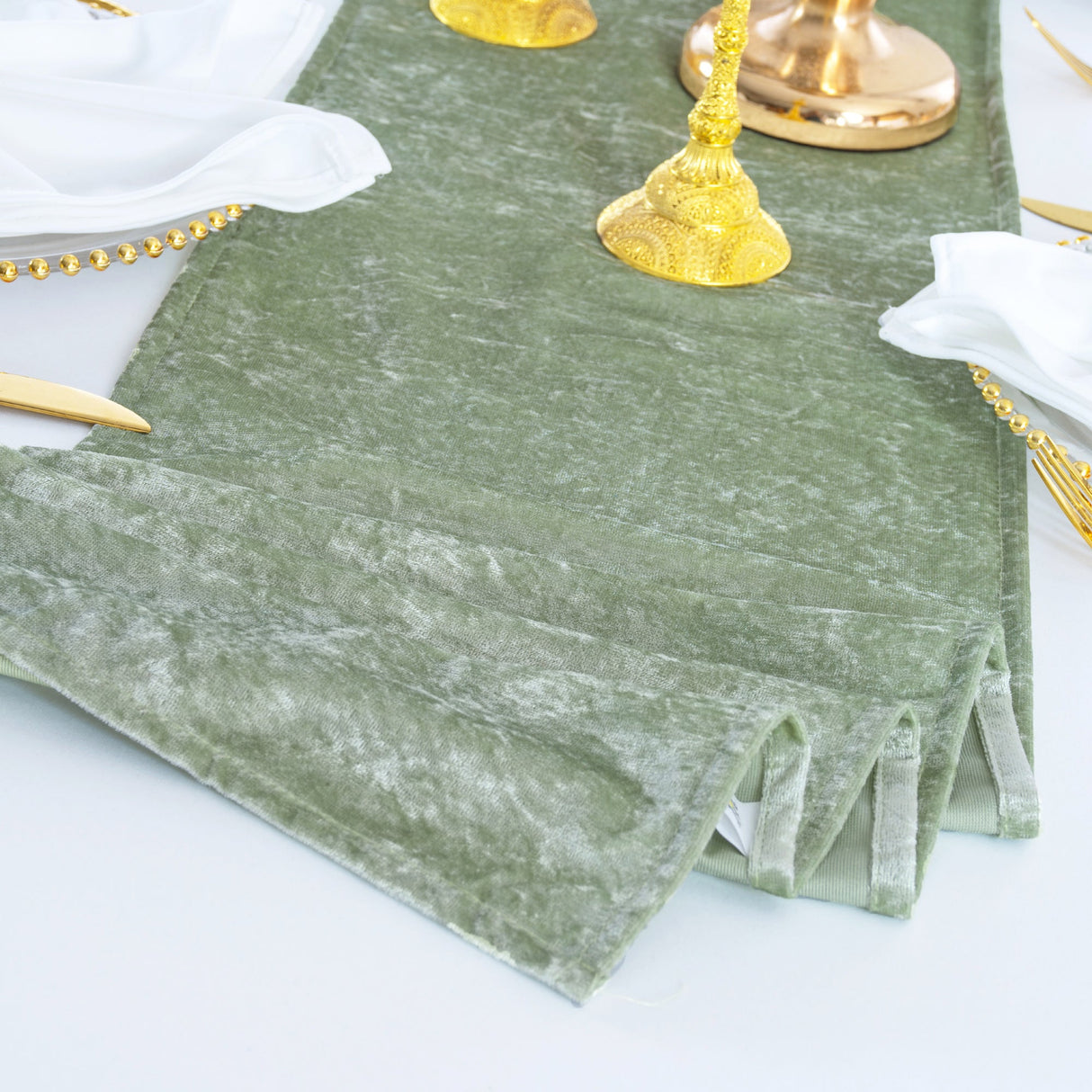 Velvet Table Runner 13x108 Dusty Sage