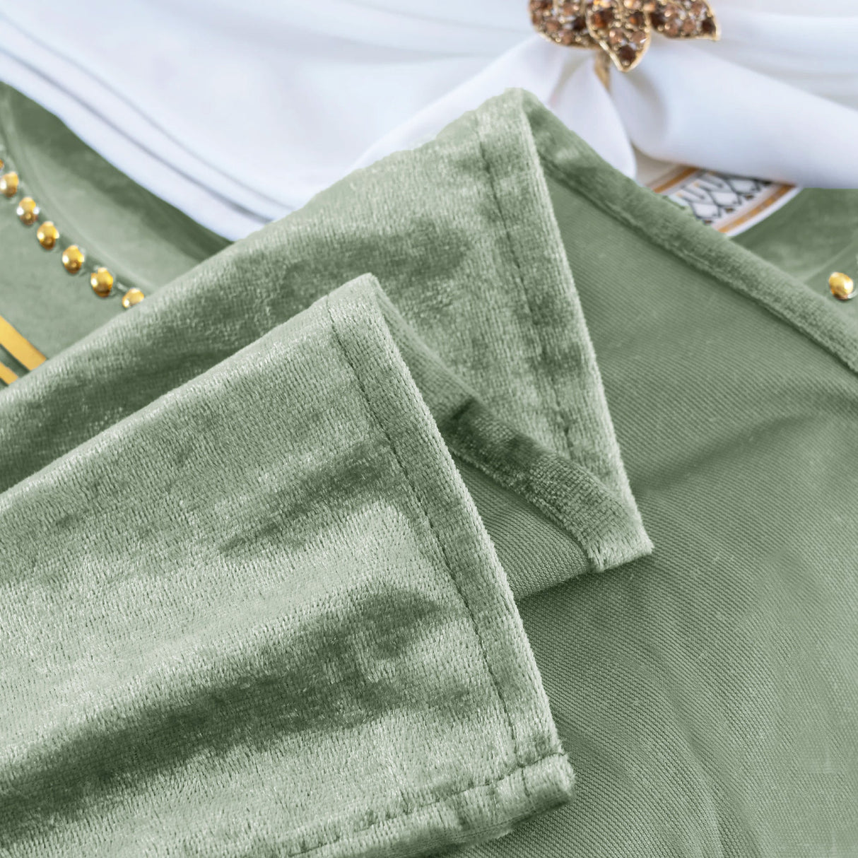 Velvet Backdrop Drape Panel 16 ft x 57 in Dusty Sage