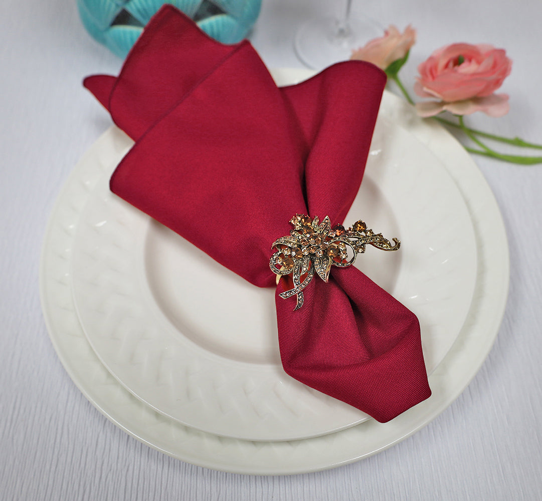 Polyester Dinner Napkins 17x17 Apple Red