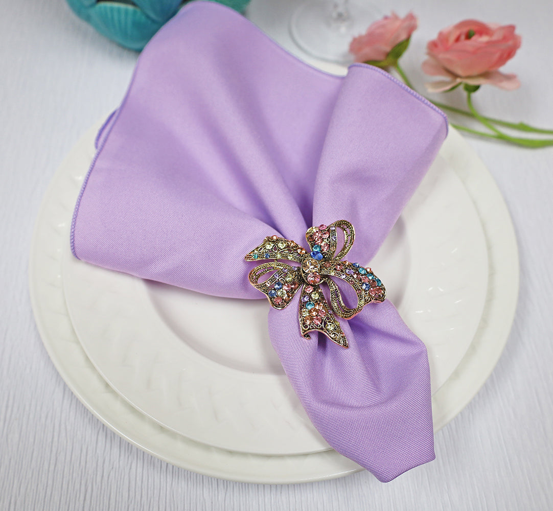 Premium Polyester Dinner Napkins 17x17 Lavender