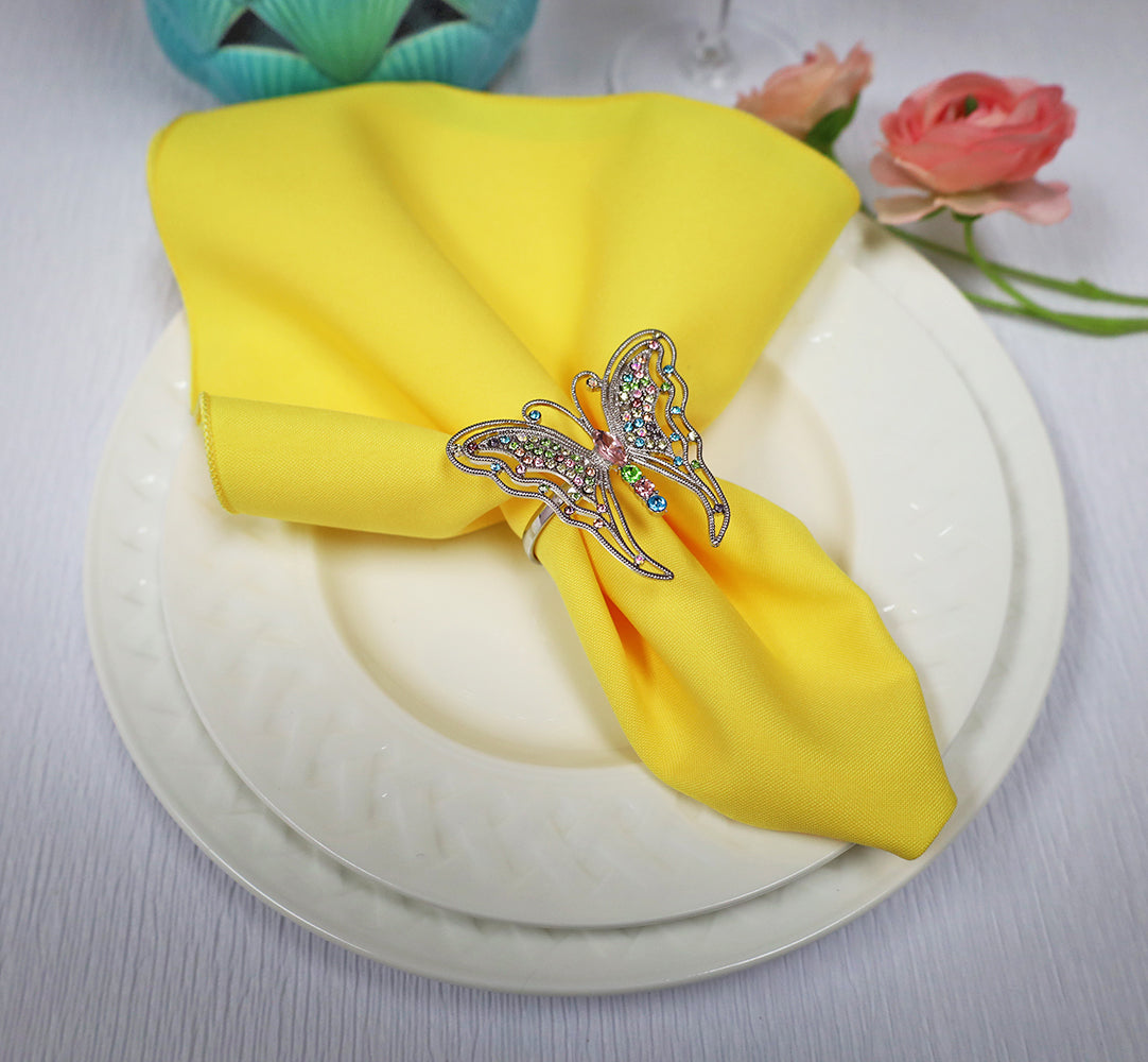 Cloth Dinner Napkin Polyester 17x17 Canary Yellow