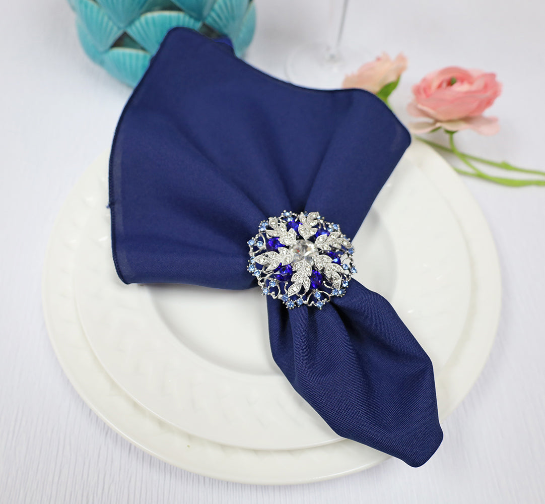 Cloth Dinner Napkin Premium Polyester 17x17 Navy Blue