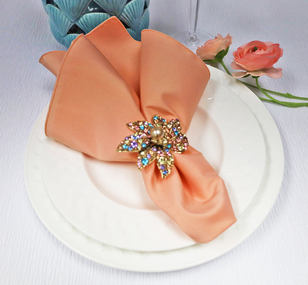 Polyester Dinner Napkins 17x17 Apricot/Peach