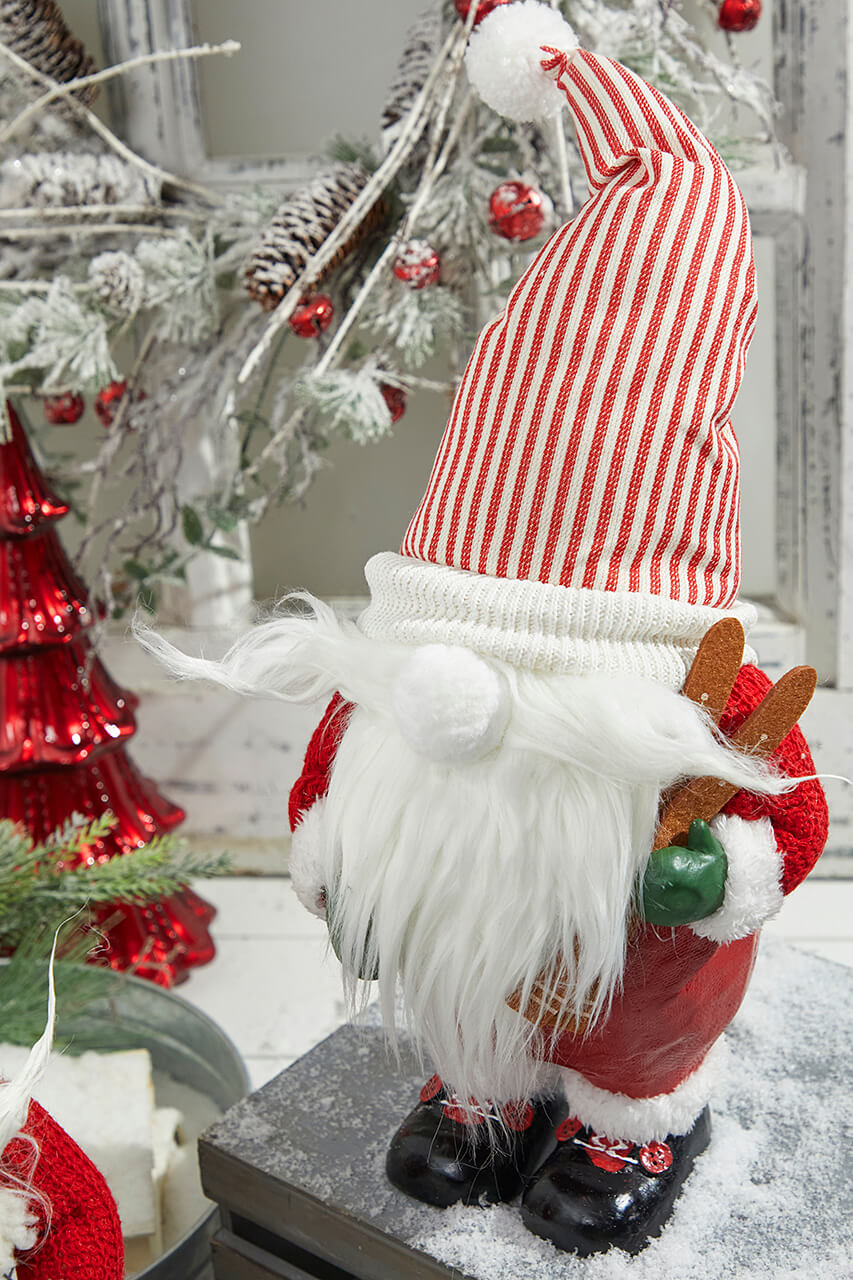 13” Resin Santa Gnome Figurine
