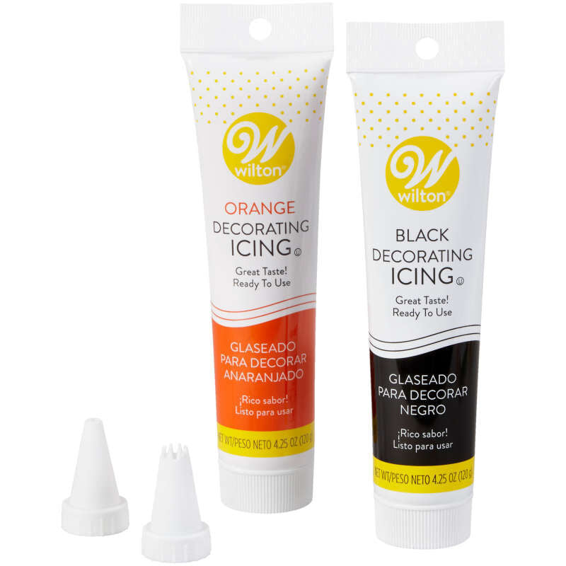 Wilton Orange and Black Ready-to-Use Decorating Icing Set – 8.5 oz.
