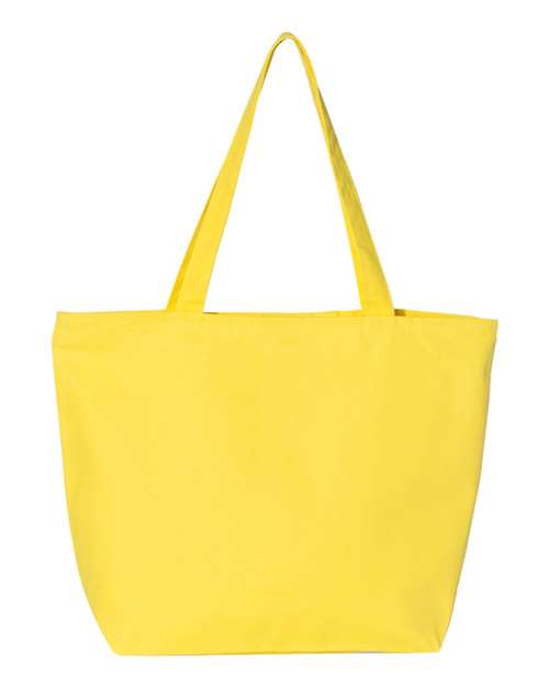 Q-Tees 25L Zippered Cotton Canvas Tote