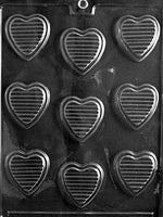 Hearts with Ridges Chocolate Mold - LPV014