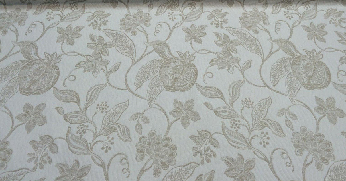 Interpretation Floral Reversible 100 Percent Italian Cotton Fabric - Alabaster Floral, 54" Width (1 Yard)