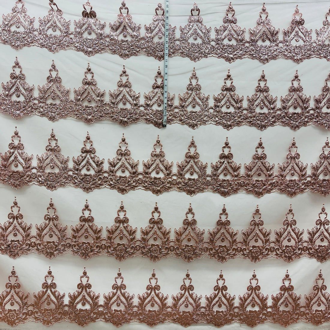 1 Yard 55" Wide Glitter Mesh Fabric Lace Elegant Polyester for Quinceanera & Formal Wear