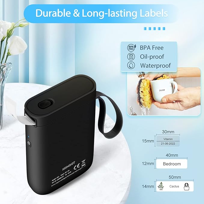 JADENS Label Maker Machine, D11 Portable Bluetooth Printer for Labeling, Home, Office, Organization, Mini Label Maker Machine