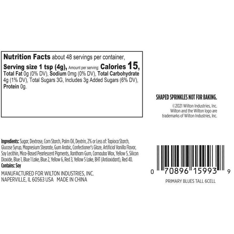 Wilton Blue, Yellow and Teal 6-Cell Sprinkle Mix, 6.77 oz.