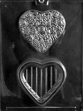 Flowered Heart Pour Box Chocolate Mold