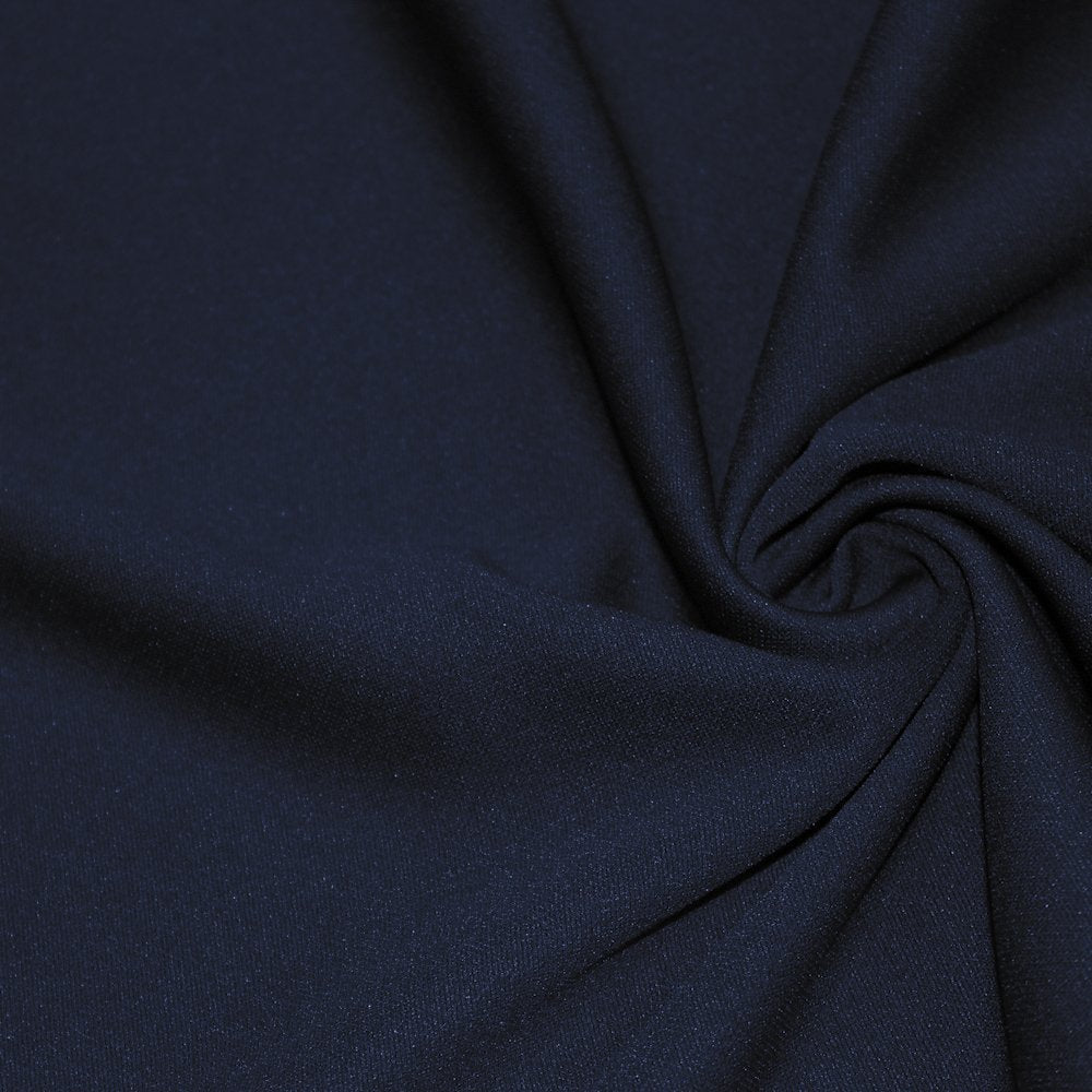 Navy Solid Stretch Scuba Double Knit Fabric