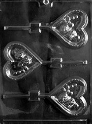 Heart with Roses Lolly Chocolate Mold