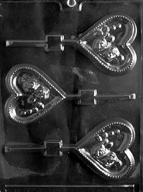 Heart with Roses Lolly Chocolate Mold - LPV088