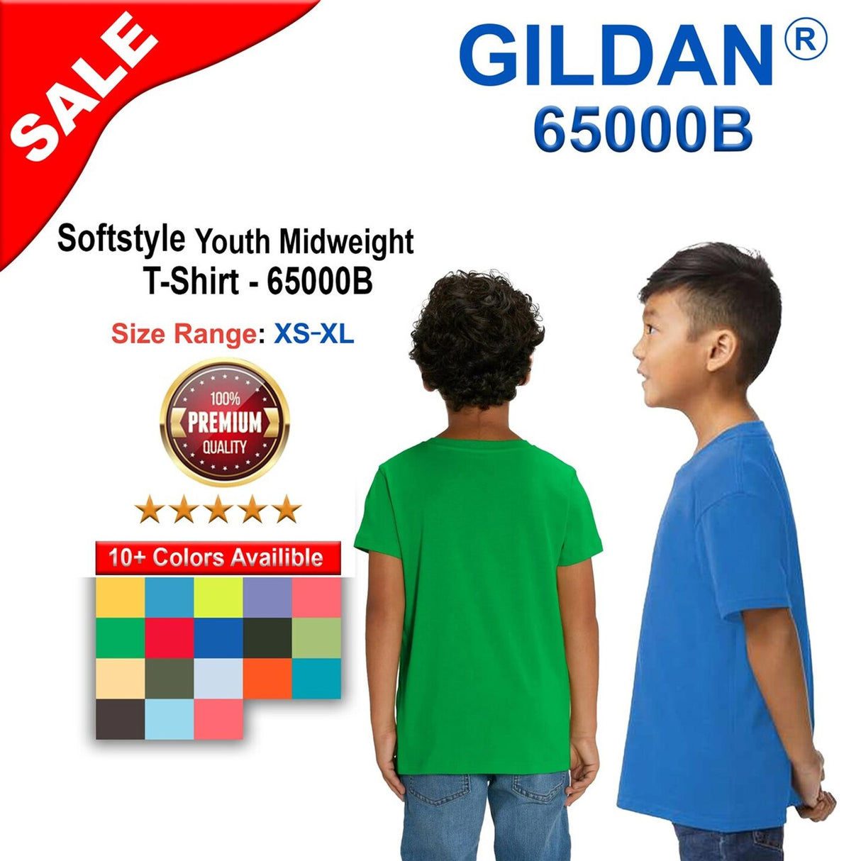 Gildan® Softstyle Youth Midweight Crewneck Short Sleeve T-Shirt