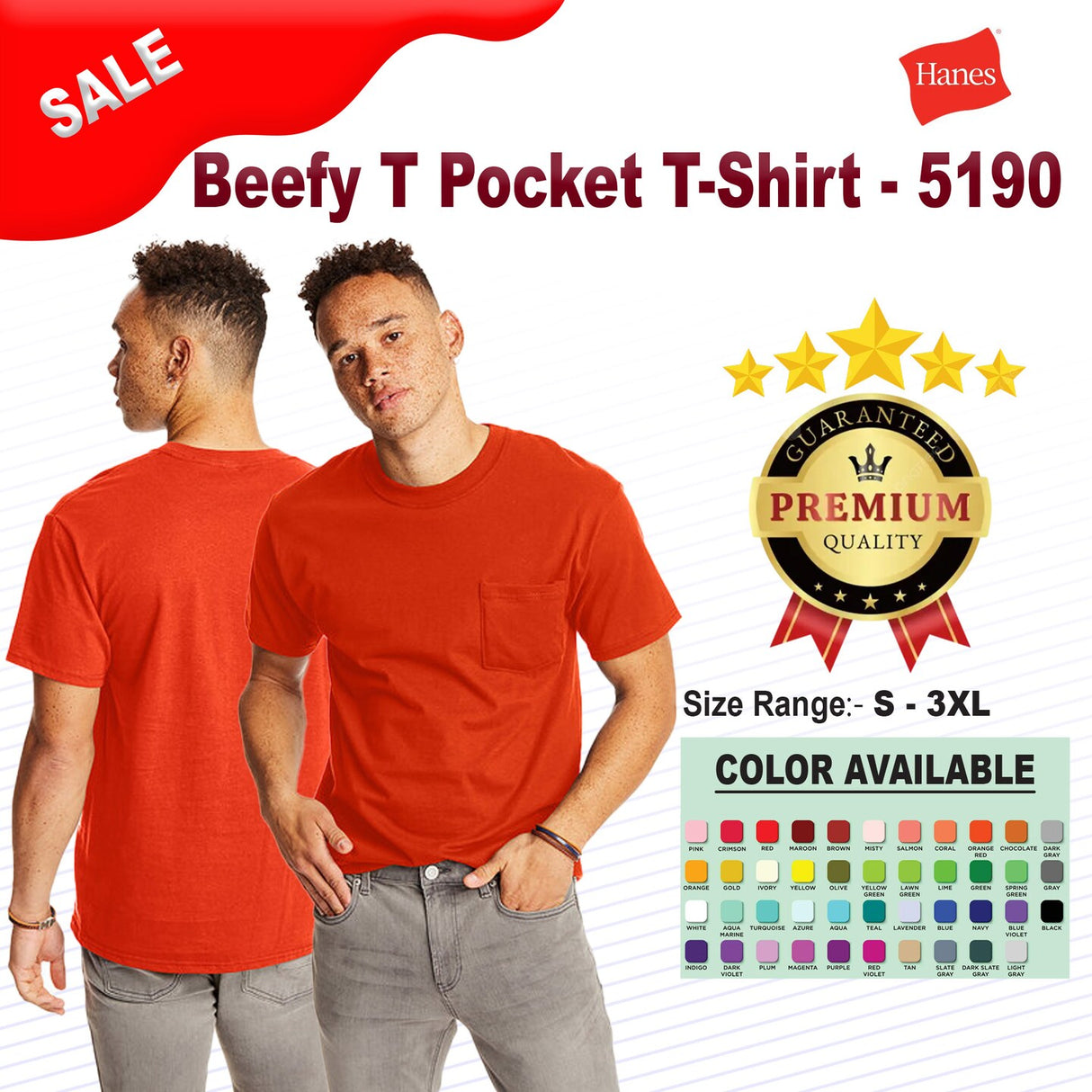 Hanes® Short Sleeve Crewneck Pocket T-Shirt