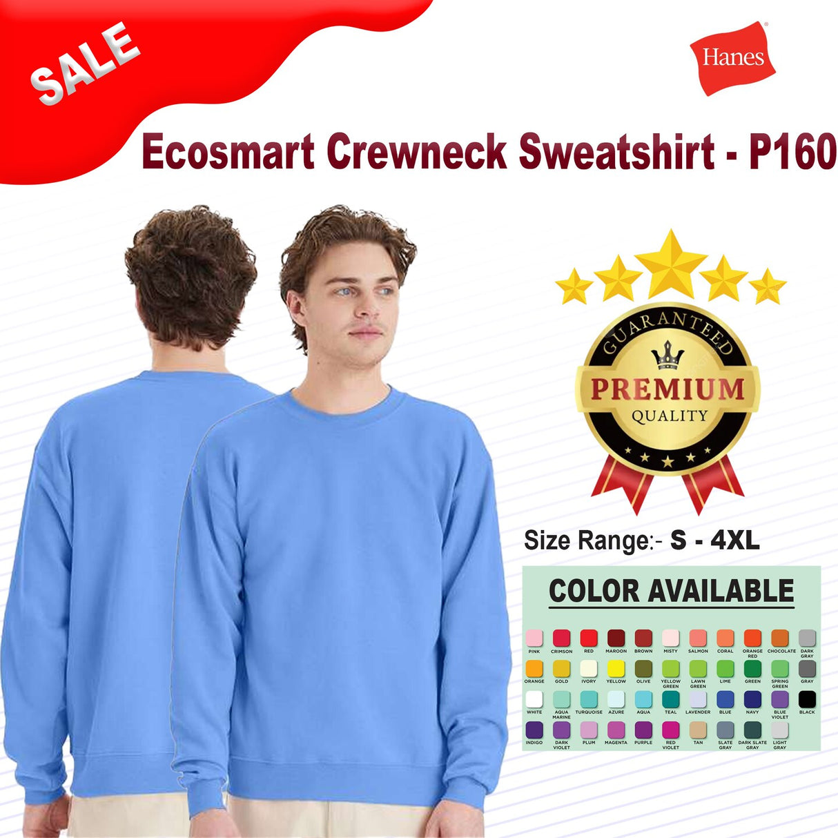 Hanes® Ecosmart Long Sleeve Crewneck Sweatshirt