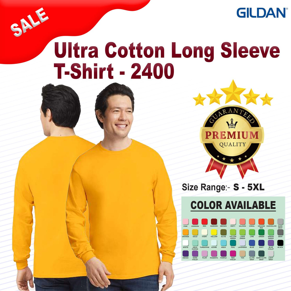 Gildan® Ultra Cotton Crewneck Long Sleeve T-Shirt