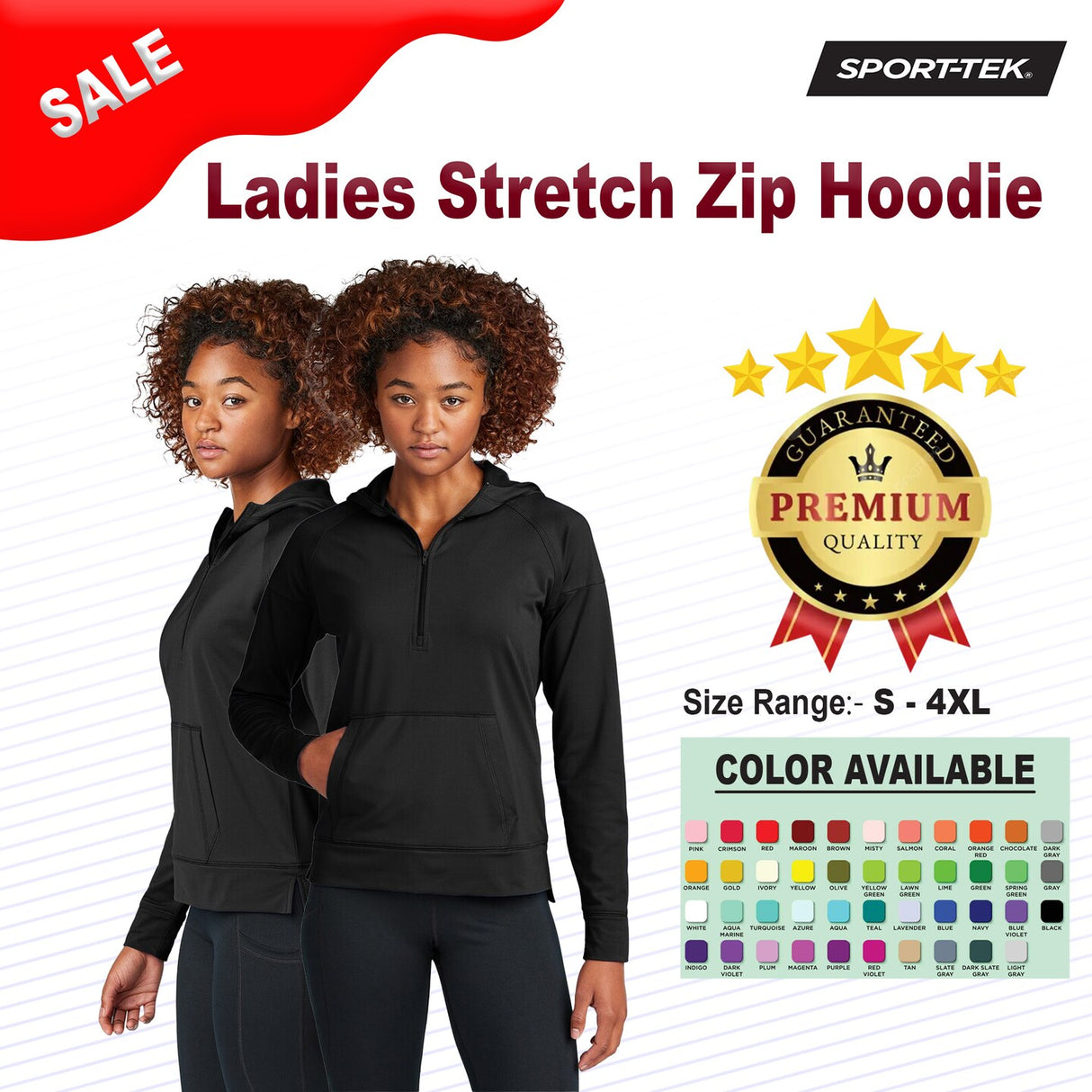 Sport-Tek® Ladies Stretch 1/2-Zip Hoodie