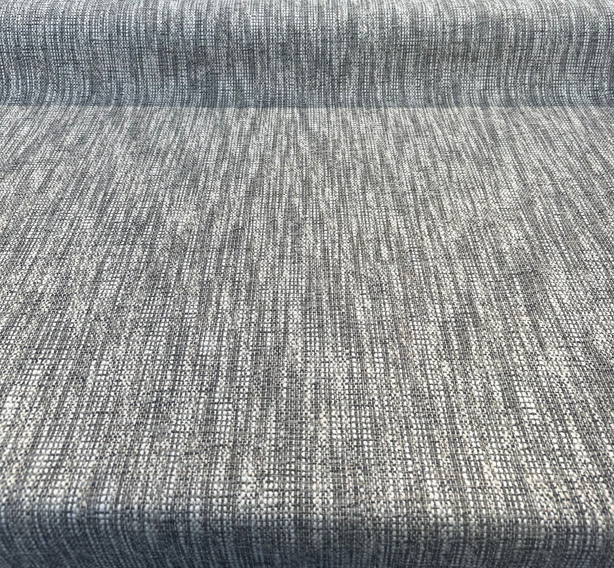 Lucky One Chenille Tweed Upholstery Fabric - Fog Gray/Off White Mix, 55" Width (1 Yard)