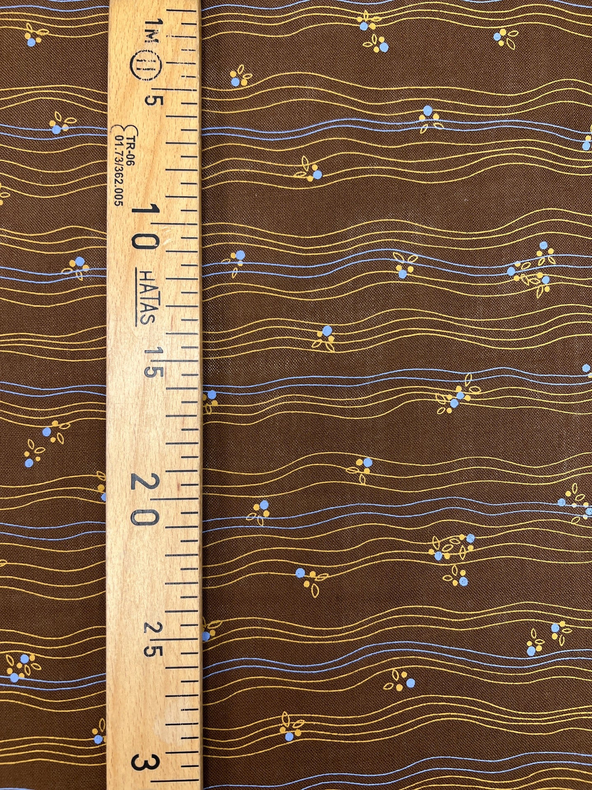 Wool Striped Yellow Brown Fabric